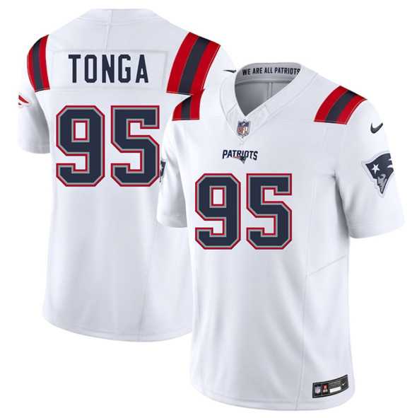 Men & Women & Youth New England Patriots #95 Khyiris Tonga White 2025 F.U.S.E. Vapor Limited Stitched Jersey